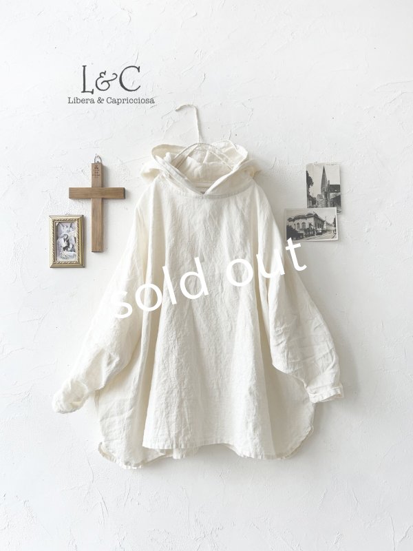 画像1: Libera&Capricciosa／天日干しリネンフードプルオーバー・オフ (1)