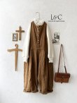画像1: Libera&Capricciosa／天日干しリネンオーバーオール・柿渋 (1)