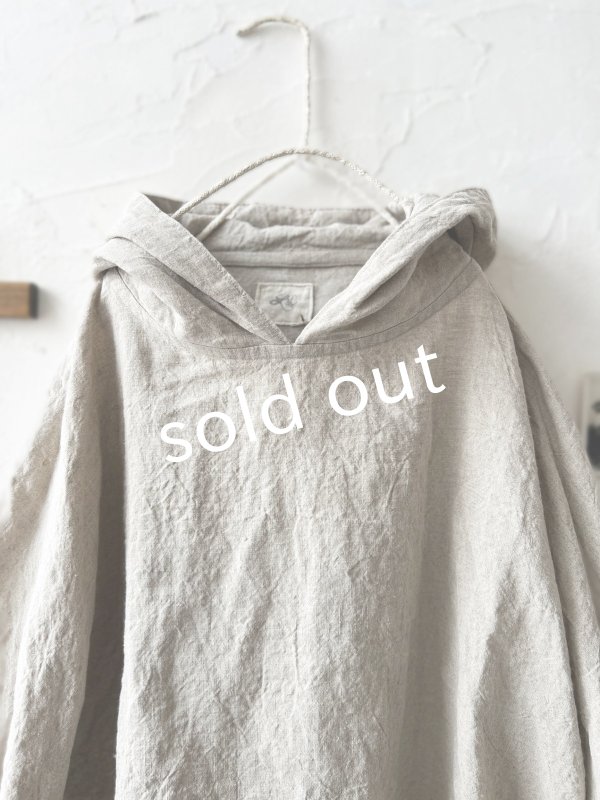 画像3: Libera&Capricciosa／天日干しリネンフードプルオーバー・フラックス (3)