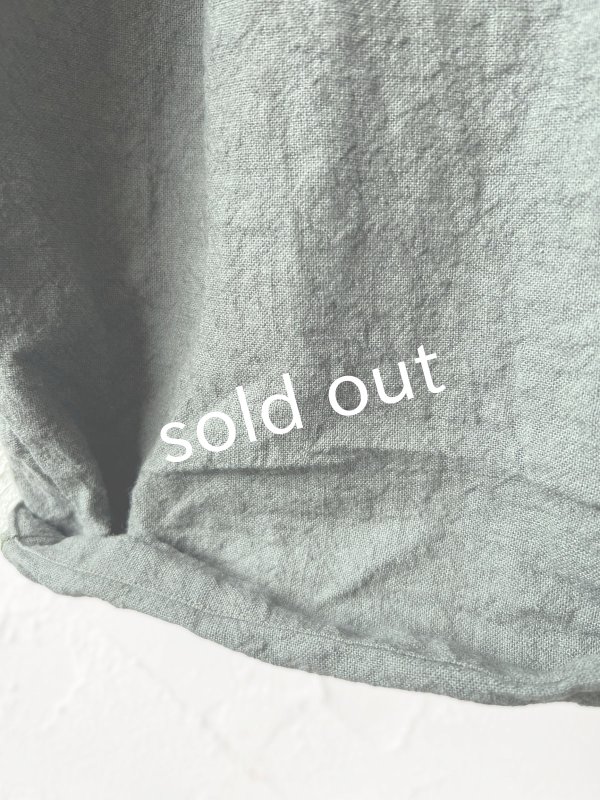 画像4: Libera&Capricciosa／天日干しリネンオーバーオール・ダークブルッシュグリーン (4)