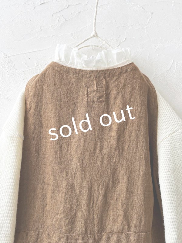 画像8: Libera&Capricciosa／天日干しリネンオーバーオール・柿渋 (8)