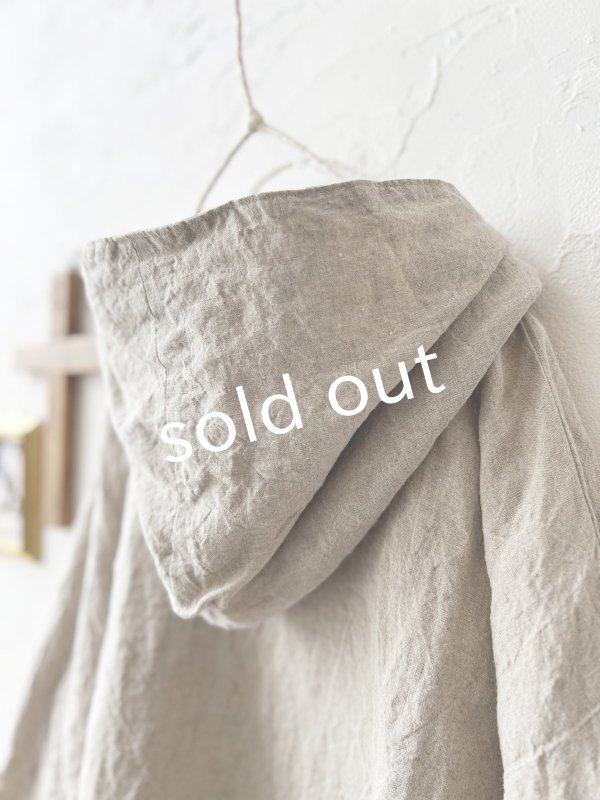 画像13: Libera&Capricciosa／天日干しリネンフードプルオーバー・オフ (13)