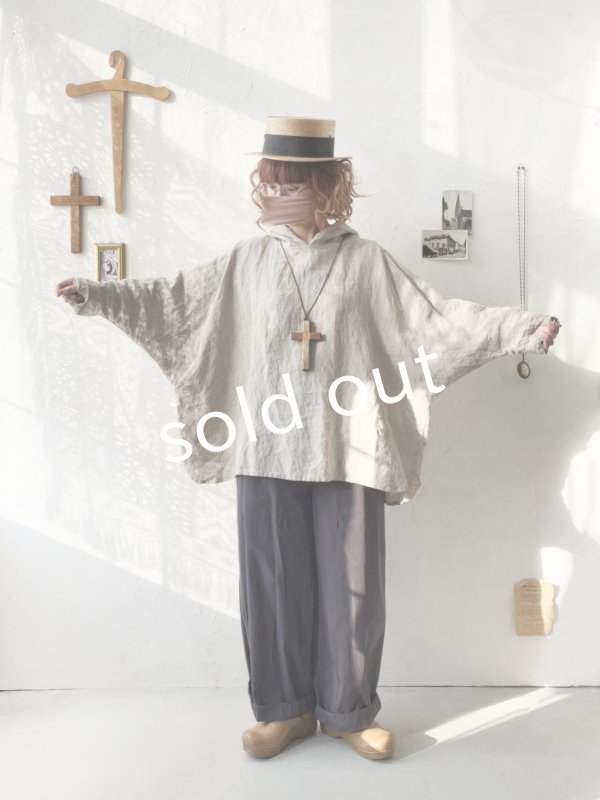 画像7: Libera&Capricciosa／天日干しリネンフードプルオーバー・オフ (7)