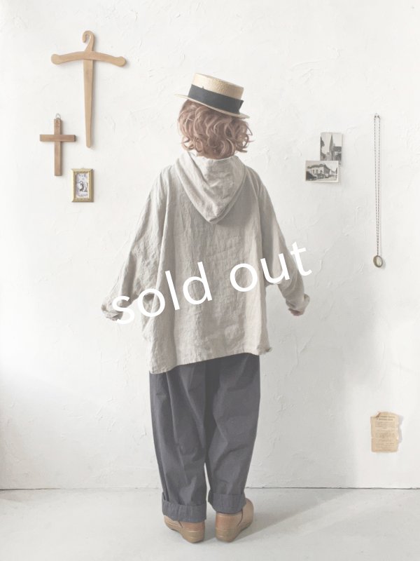 画像9: Libera&Capricciosa／天日干しリネンフードプルオーバー・オフ (9)