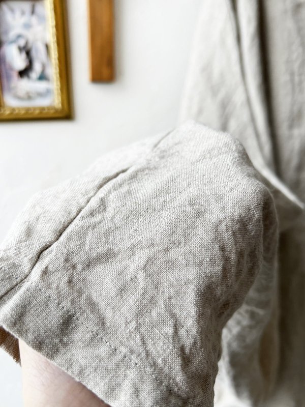 画像8: Libera&Capricciosa／天日干しリネンフードプルオーバー・インクブルー (8)