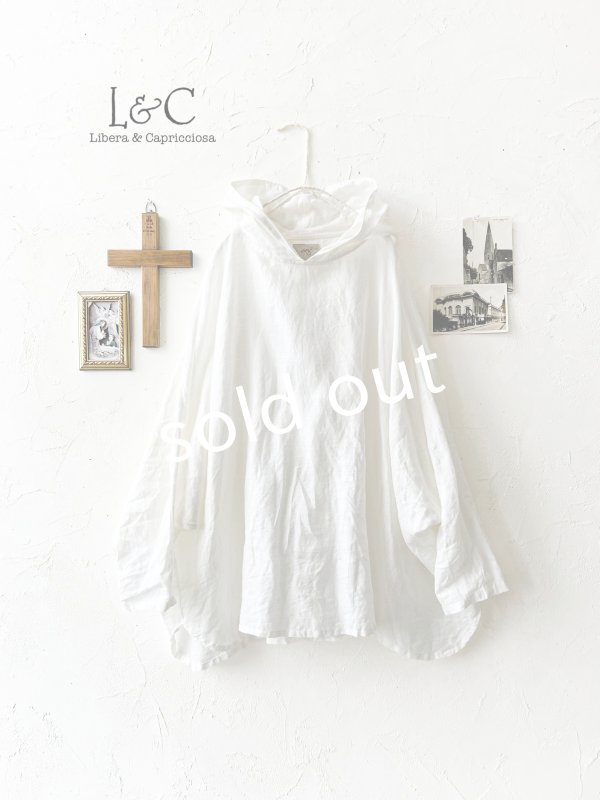 画像1: Libera&Capricciosa／オリーブオイルリネンフードプルオーバー・オフ (1)