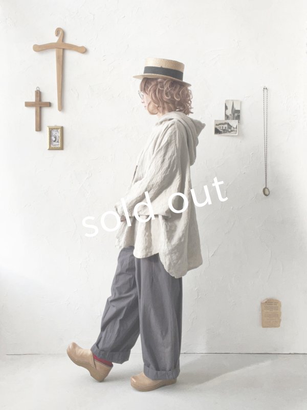 画像8: Libera&Capricciosa／天日干しリネンフードプルオーバー・オフ (8)