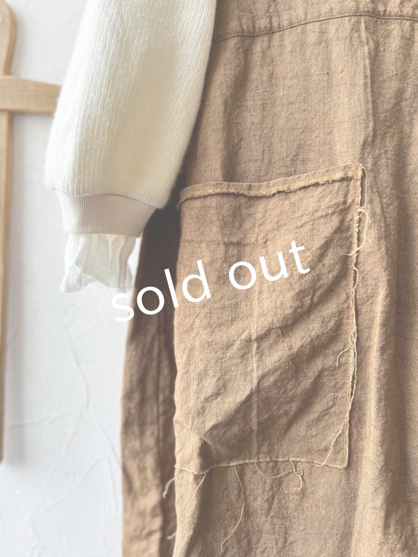 画像10: Libera&Capricciosa／天日干しリネンオーバーオール・柿渋 (10)