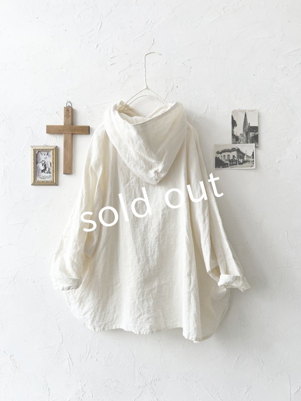 画像5: Libera&Capricciosa／天日干しリネンフードプルオーバー・オフ (5)