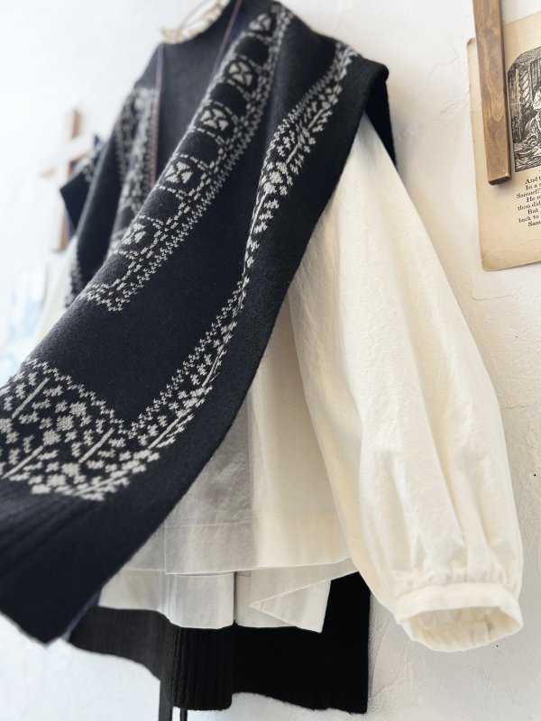 画像3: SO／チロリアンニットベスト・ブラック×オートミール (3)