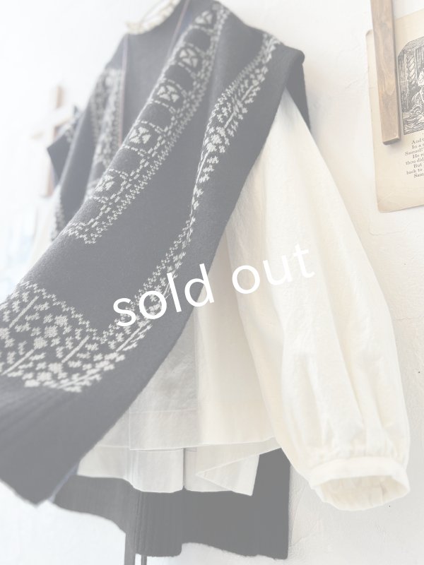 画像3: SO／チロリアンニットベスト・ブラック×オートミール (3)