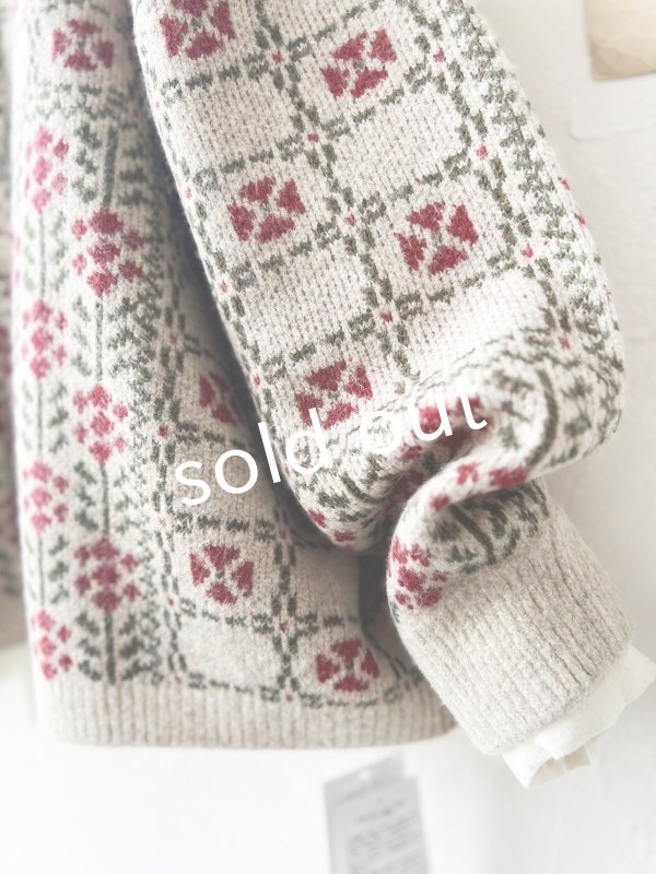 画像4: SO／チロリアンニット2wayカーディガン・オートミール×カラー (4)