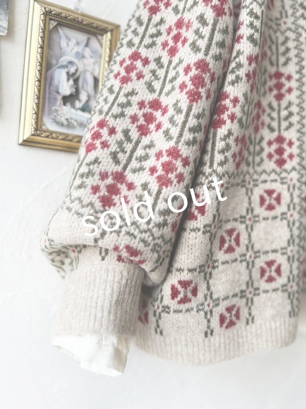 画像5: SO／チロリアンニット2wayカーディガン・オートミール×カラー (5)