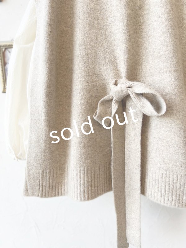 画像10: SO／チロリアンニットベスト・オートミール×カラー (10)