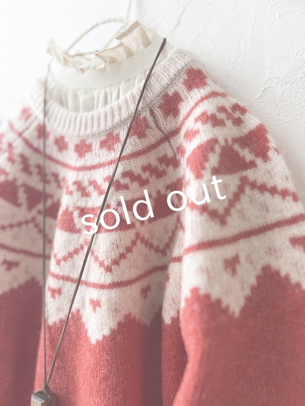 画像3: SO／ノルディックニットプルオーバー・ブラッドレッド (3)