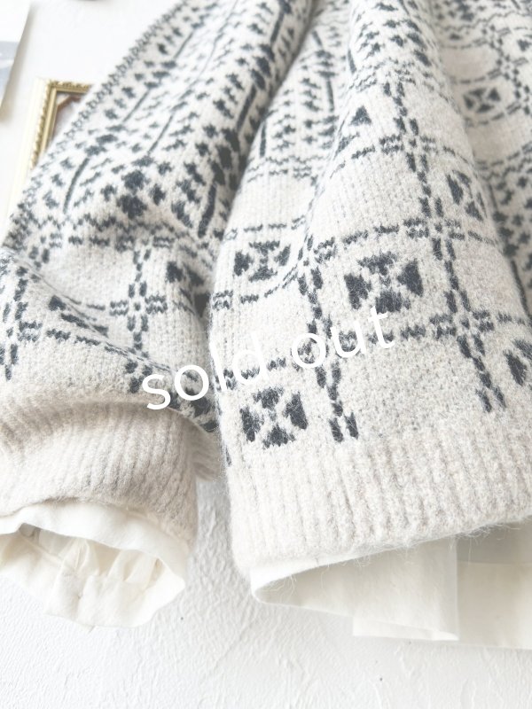 画像6: SO／チロリアンニット2wayカーディガン・オートミール×ブラック (6)