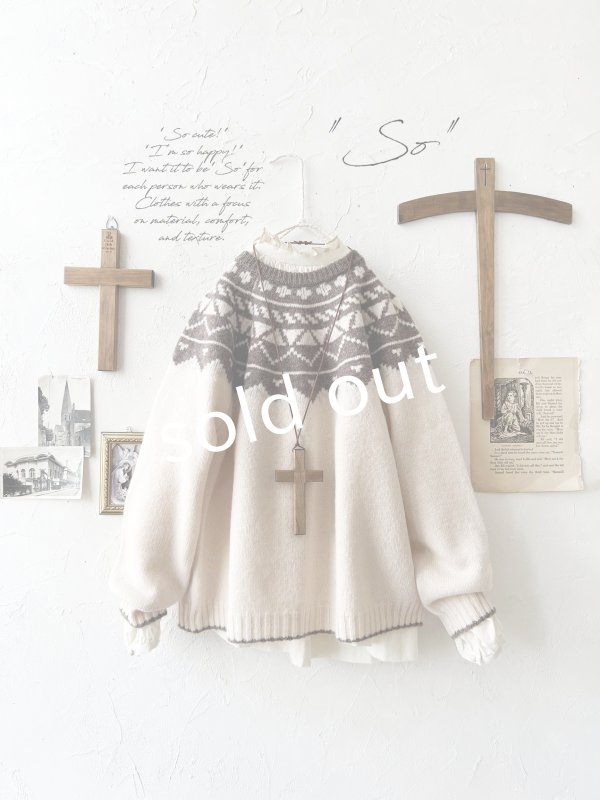 画像1: 【SALE】SO／ノルディックニットプルオーバー・オートミール (1)
