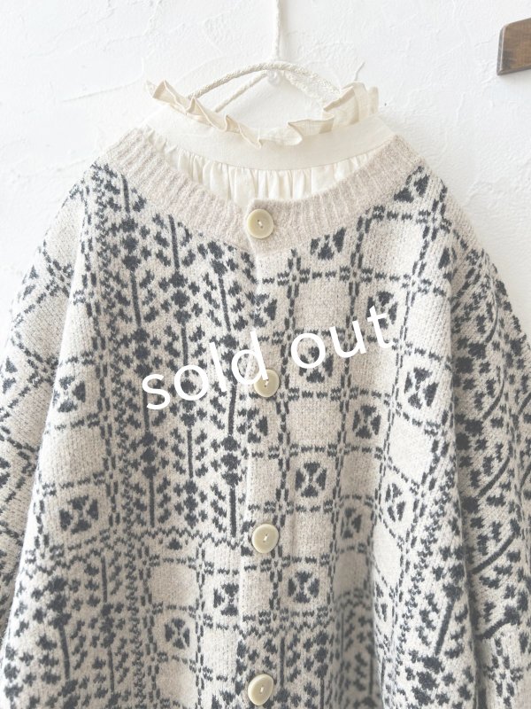 画像2: SO／チロリアンニット2wayカーディガン・オートミール×ブラック (2)