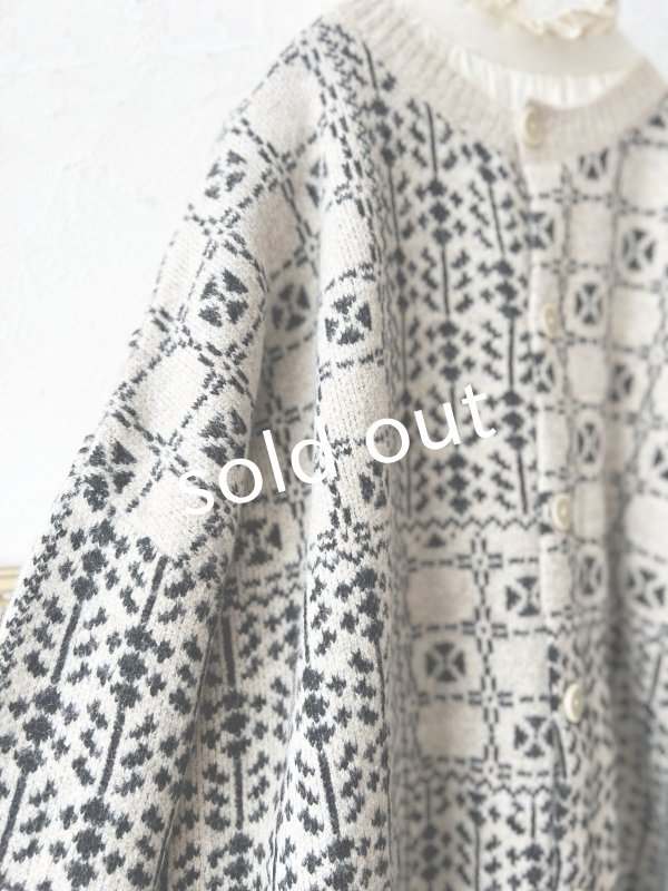 画像8: SO／チロリアンニット2wayカーディガン・オートミール×ブラック (8)