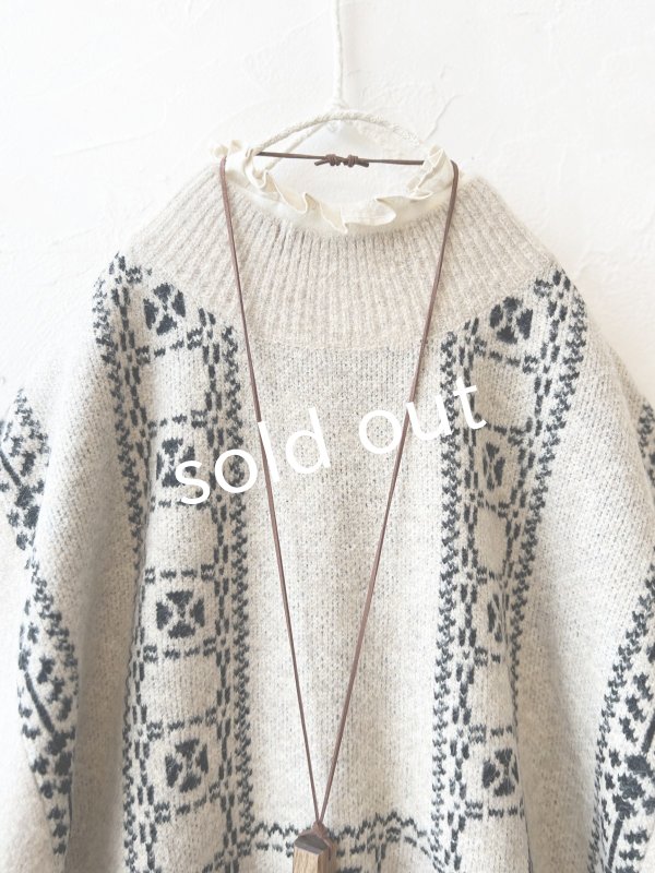 画像2: SO／チロリアンニットベスト・オートミール×ブラック (2)