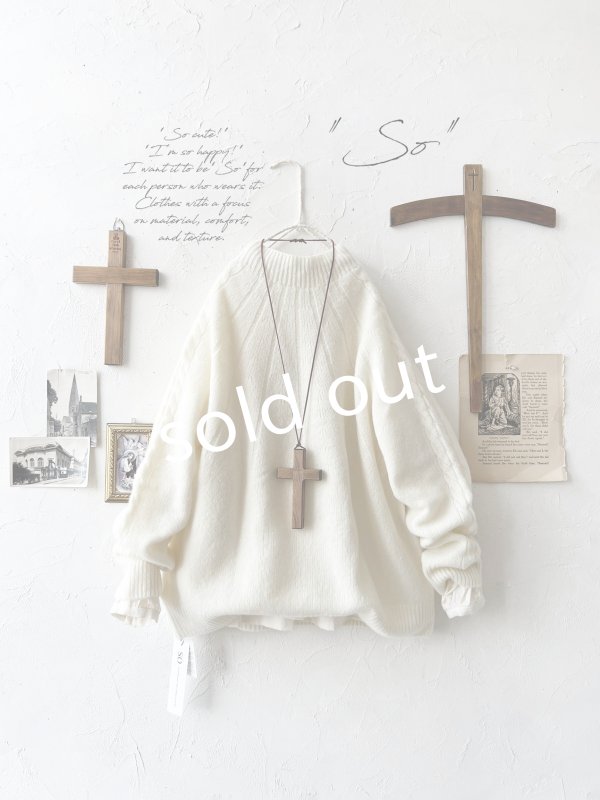 画像1: 【SALE】SO／アランニットプルオーバー・アイボリー (1)