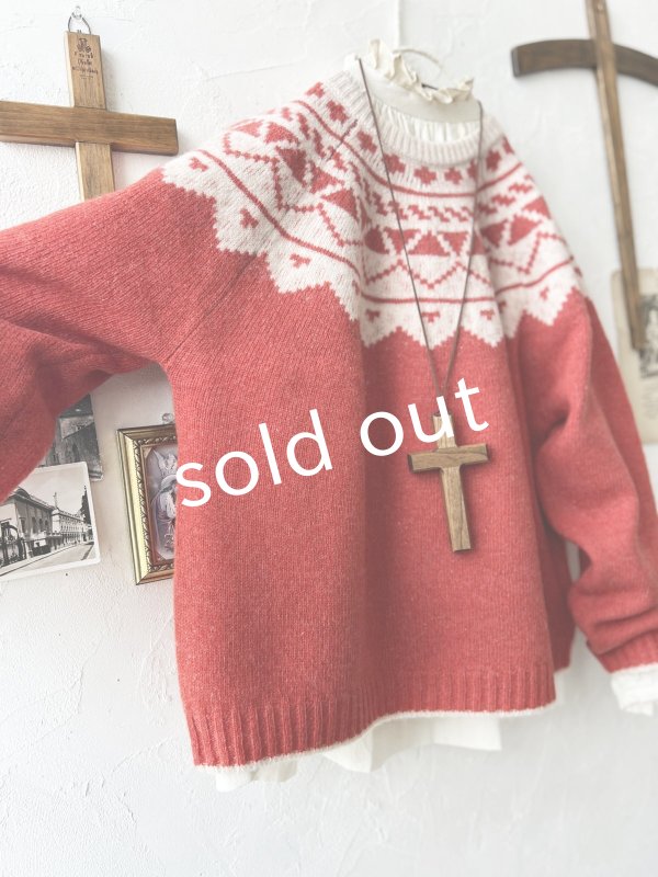 画像6: SO／ノルディックニットプルオーバー・ブラッドレッド (6)