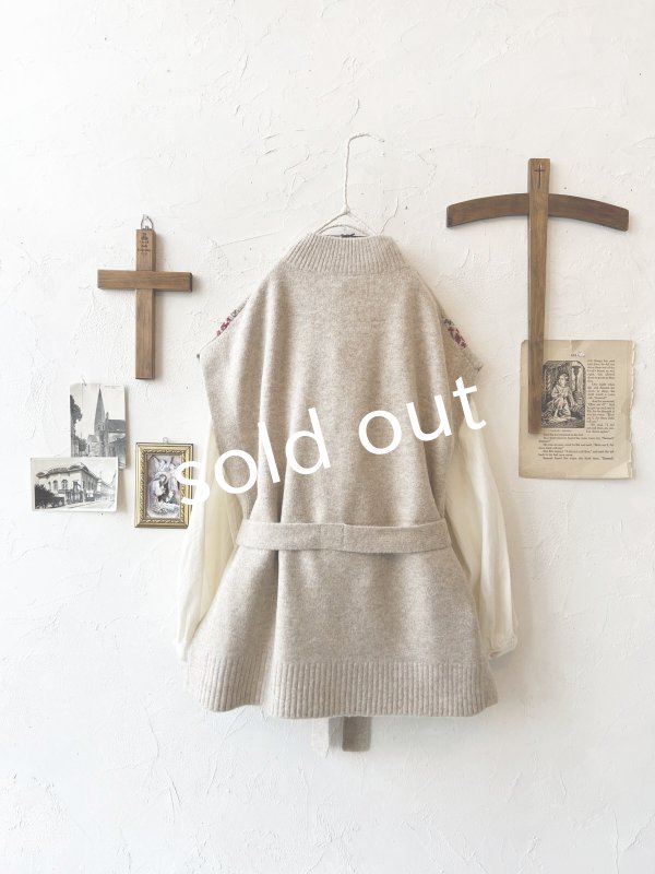 画像13: SO／チロリアンニットベスト・オートミール×カラー (13)