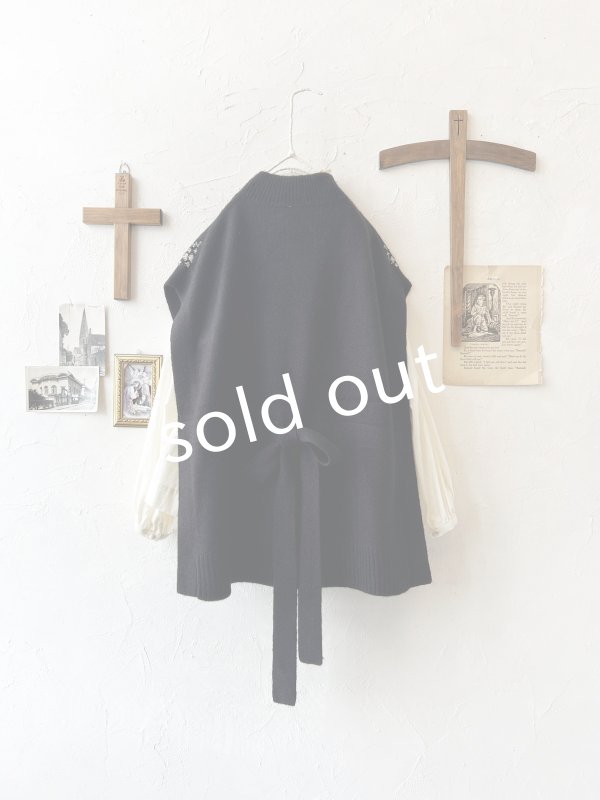 画像4: SO／チロリアンニットベスト・ブラック×オートミール (4)