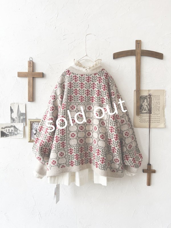 画像7: SO／チロリアンニット2wayカーディガン・オートミール×カラー (7)