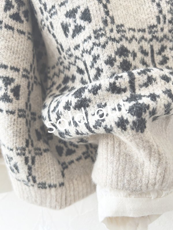 画像4: SO／チロリアンニット2wayカーディガン・オートミール×ブラック (4)