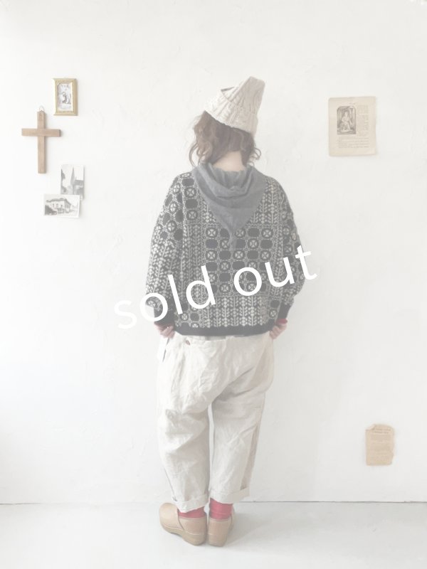 画像9: SO／チロリアンニット2wayカーディガン・ブラック×オートミール (9)