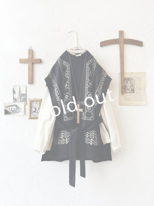 画像5: SO／チロリアンニットベスト・ブラック×オートミール (5)