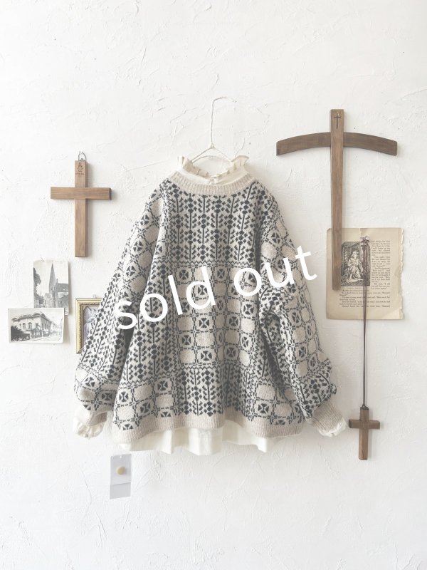 画像9: SO／チロリアンニット2wayカーディガン・オートミール×ブラック (9)