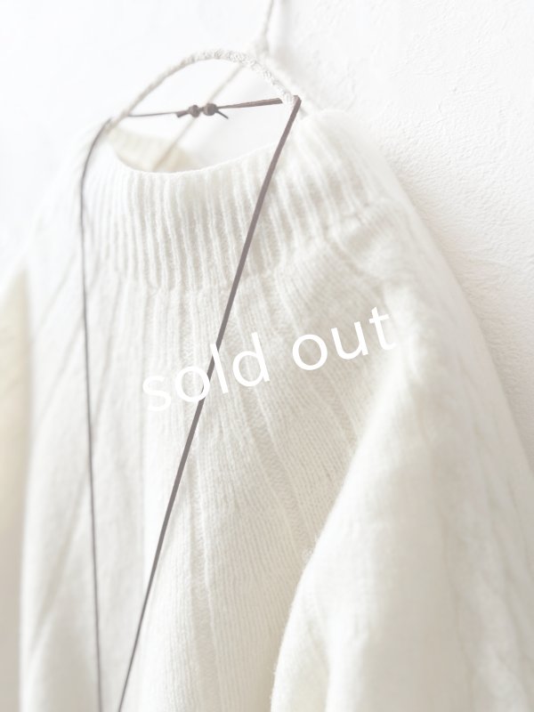 画像2: 【SALE】SO／アランニットプルオーバー・アイボリー (2)