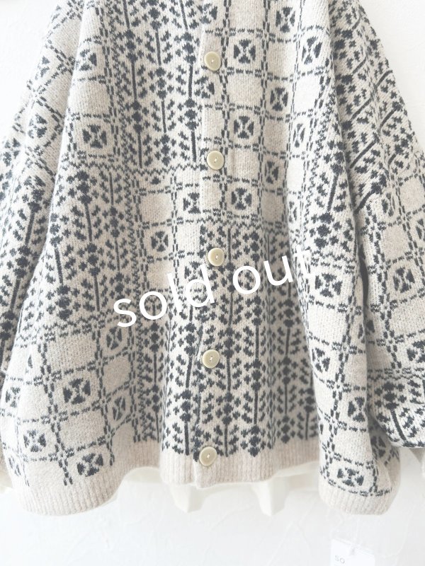 画像3: SO／チロリアンニット2wayカーディガン・オートミール×ブラック (3)