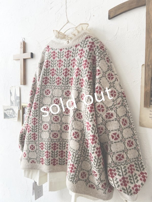 画像8: SO／チロリアンニット2wayカーディガン・オートミール×カラー (8)