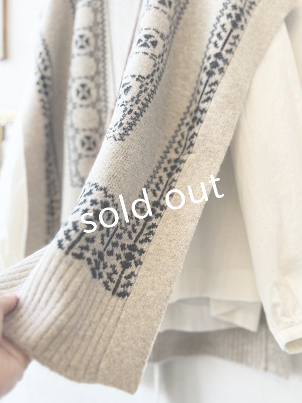 画像5: SO／チロリアンニットベスト・オートミール×ブラック (5)