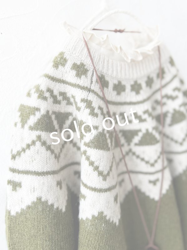 画像5: SO／ノルディックニットプルオーバー・モスグリーン (5)