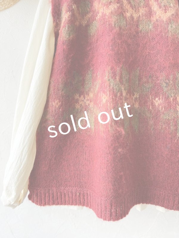 画像3: 【半額SALE】SO／モヘアノルディックベスト・レッド (3)