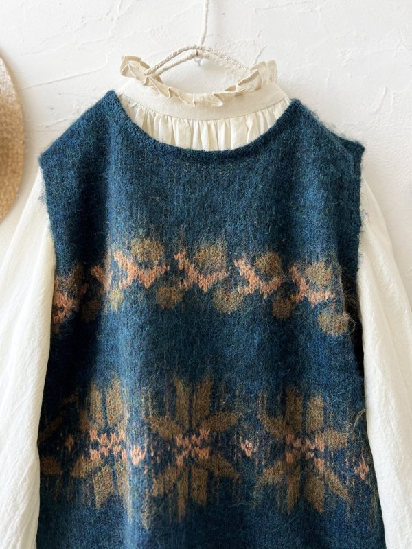 画像2: SO／モヘアノルディックベスト・アイアンブルー (2)