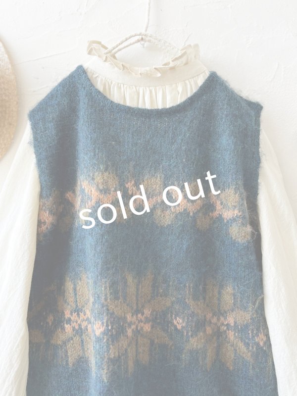 画像2: 【半額SALE】SO／モヘアノルディックベスト・アイアンブルー (2)