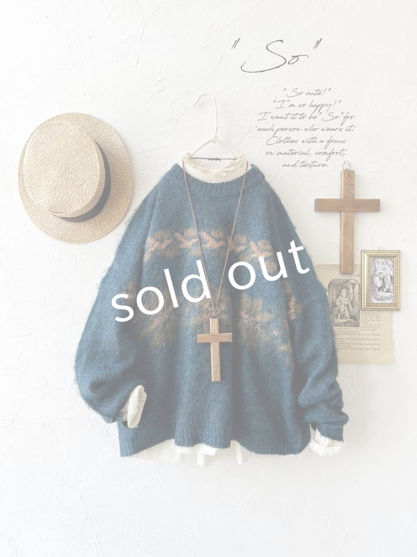 画像1: SO／モヘアノルディックプルオーバー・アイアンブルー (1)