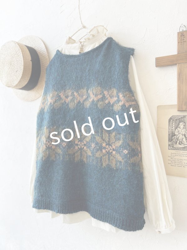 画像8: 【半額SALE】SO／モヘアノルディックベスト・アイアンブルー (8)