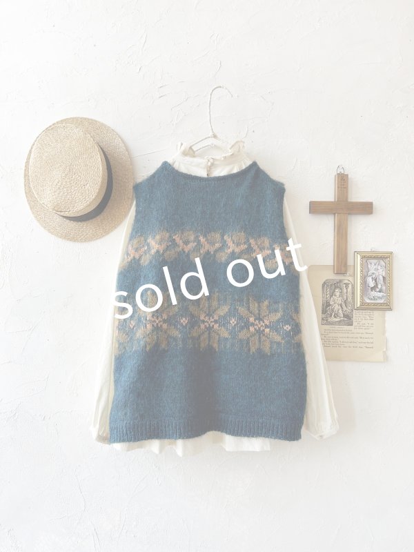 画像7: 【半額SALE】SO／モヘアノルディックベスト・アイアンブルー (7)