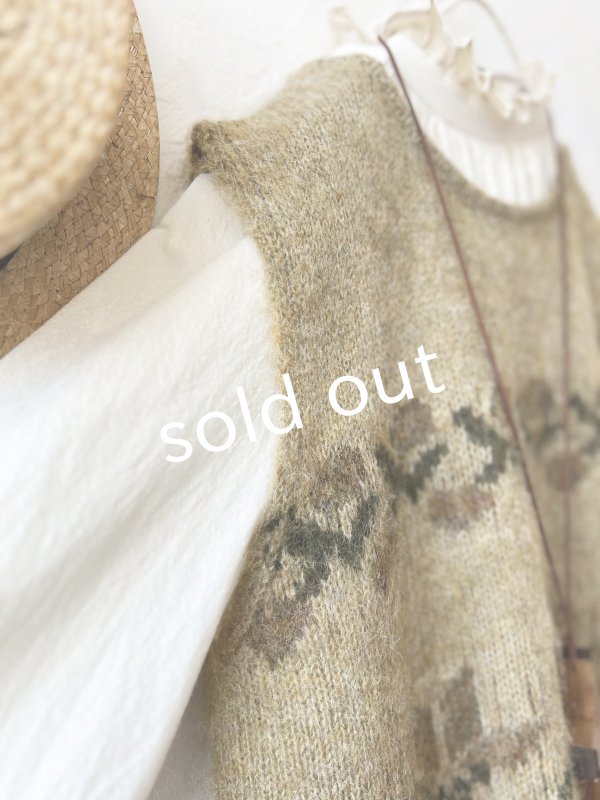 画像4: SO／モヘアノルディックベスト・ウィローグリーン (4)