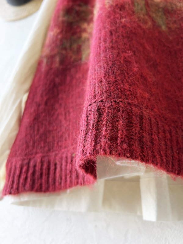 画像5: 【SALE】SO／モヘアノルディックベスト・レッド (5)