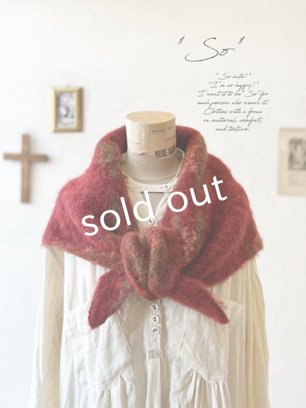 画像1: SO／モヘアノルディックストール・レッド (1)