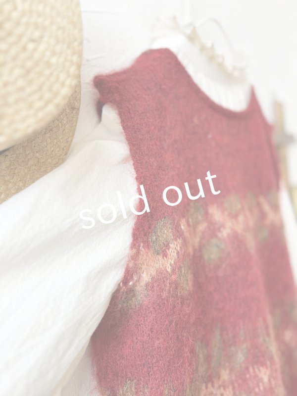 画像4: 【半額SALE】SO／モヘアノルディックベスト・レッド (4)