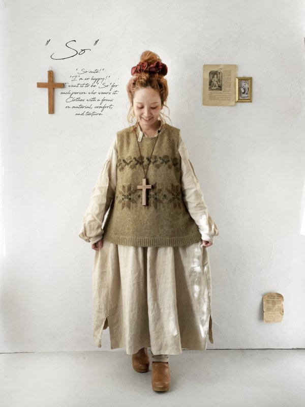 画像9: SO／モヘアノルディックベスト・アイアンブルー (9)