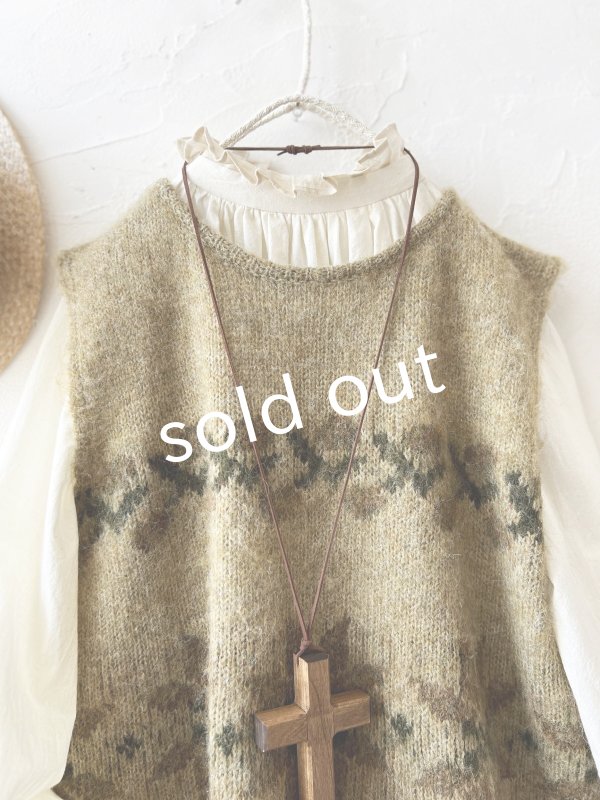 画像2: SO／モヘアノルディックベスト・ウィローグリーン (2)